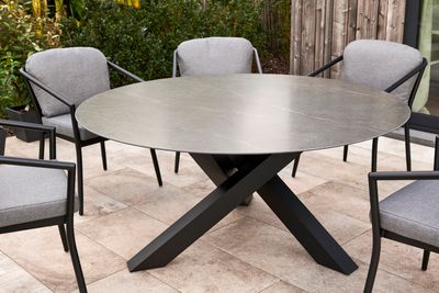 Table Xianx céramique 158cm noir/gris