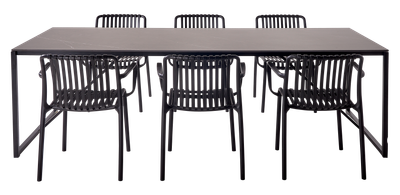 Tafel Puccini keramiek blad grijs