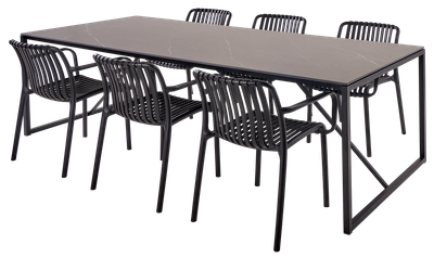 Tafel Puccini keramiek blad grijs