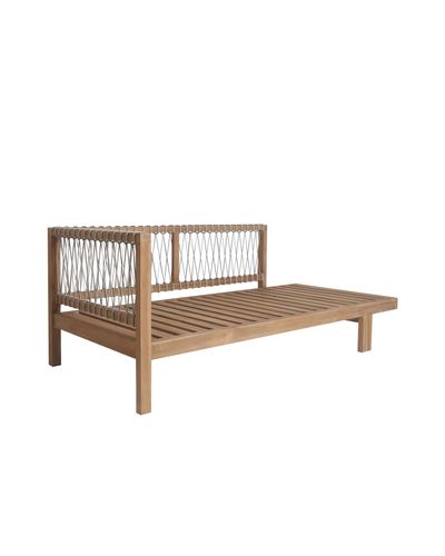 Sofa 3-zit Salvatore in teak en weaving rope (links)