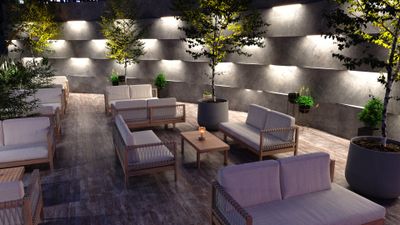 Sofa 3-zit Salvatore in teak en weaving rope (links)