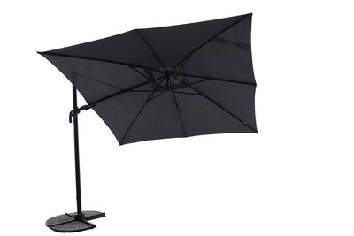 Zweefparasol Milano 300x300cm zwart-antraciet