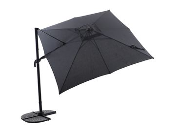 Zweefparasol Milano 300x300cm zwart-antraciet