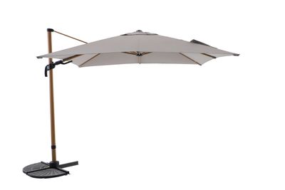 Zweefparasol Milano 300x300cm houtlook-taupe