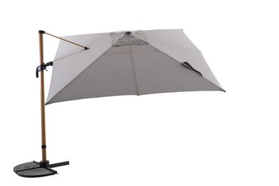 Zweefparasol Milano 300x300cm houtlook-taupe