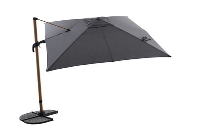 Zweefparasol Milano 300x300cm houtlook-antraciet