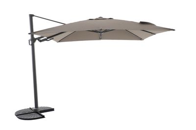 Zweefparasol Fuga 2.0 300x300cm quartz grijs-taupe