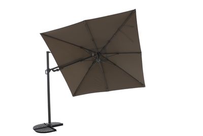Zweefparasol Fuga 2.0 300x300cm quartz grijs-taupe