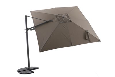 Zweefparasol Fuga 2.0 300x300cm quartz grijs-taupe