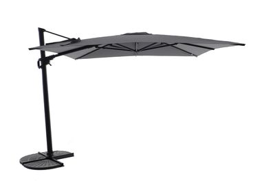Zweefparasol Luxus 300x300cm zwart-charcoal