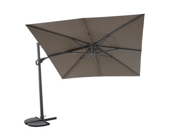 Zweefparasol Luxus 300x300cm quartz grijs-taupe