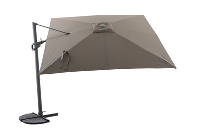 Zweefparasol Luxus 300x300cm quartz grijs-taupe