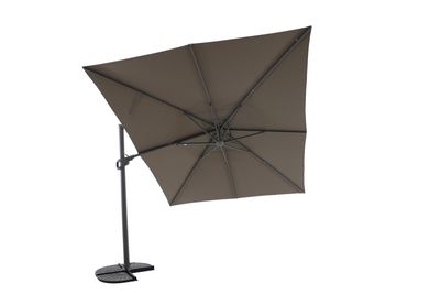Zweefparasol Luxus 300x400cm quartz grijs-taupe