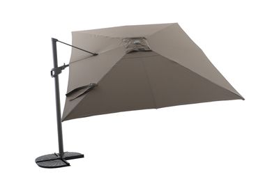 Zweefparasol Luxus 300x400cm quartz grijs-taupe