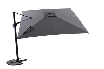 Zweefparasol Luxus 300x300cm zwart-charcoal met led