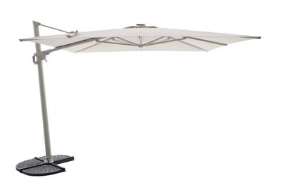 Zweefparasol Luxus 300x300cm taupe-champagne met led