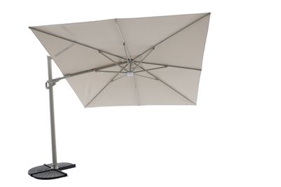 Zweefparasol Luxus 300x300cm taupe-champagne met led