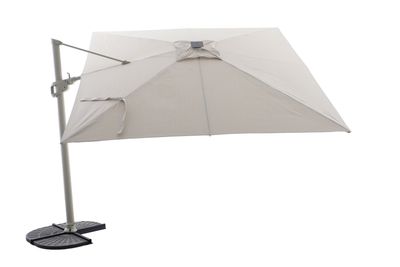 Zweefparasol Luxus 300x300cm taupe-champagne met led