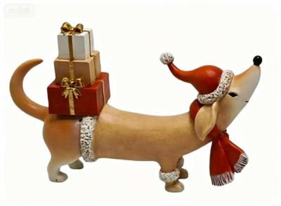 Teckel met cadeautjes
