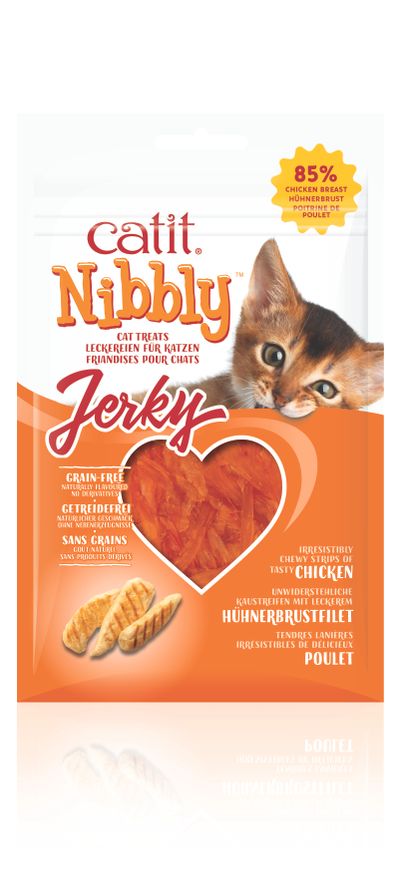 Kattensnack nibbly jerky kip 30g