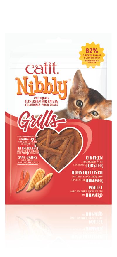 Kattensnack nibbly grills kip & kreeft 30g