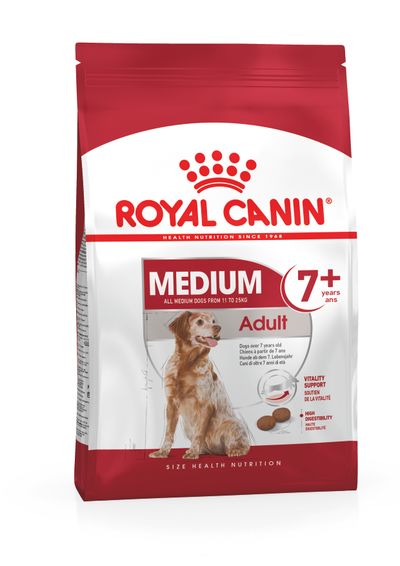 ROYAL CANIN® Medium Adult 7+ - hondenvoer voor middelgrote oudere honden vanaf 7 jaar met een volwassen gewicht van 11 tot 25 kilo