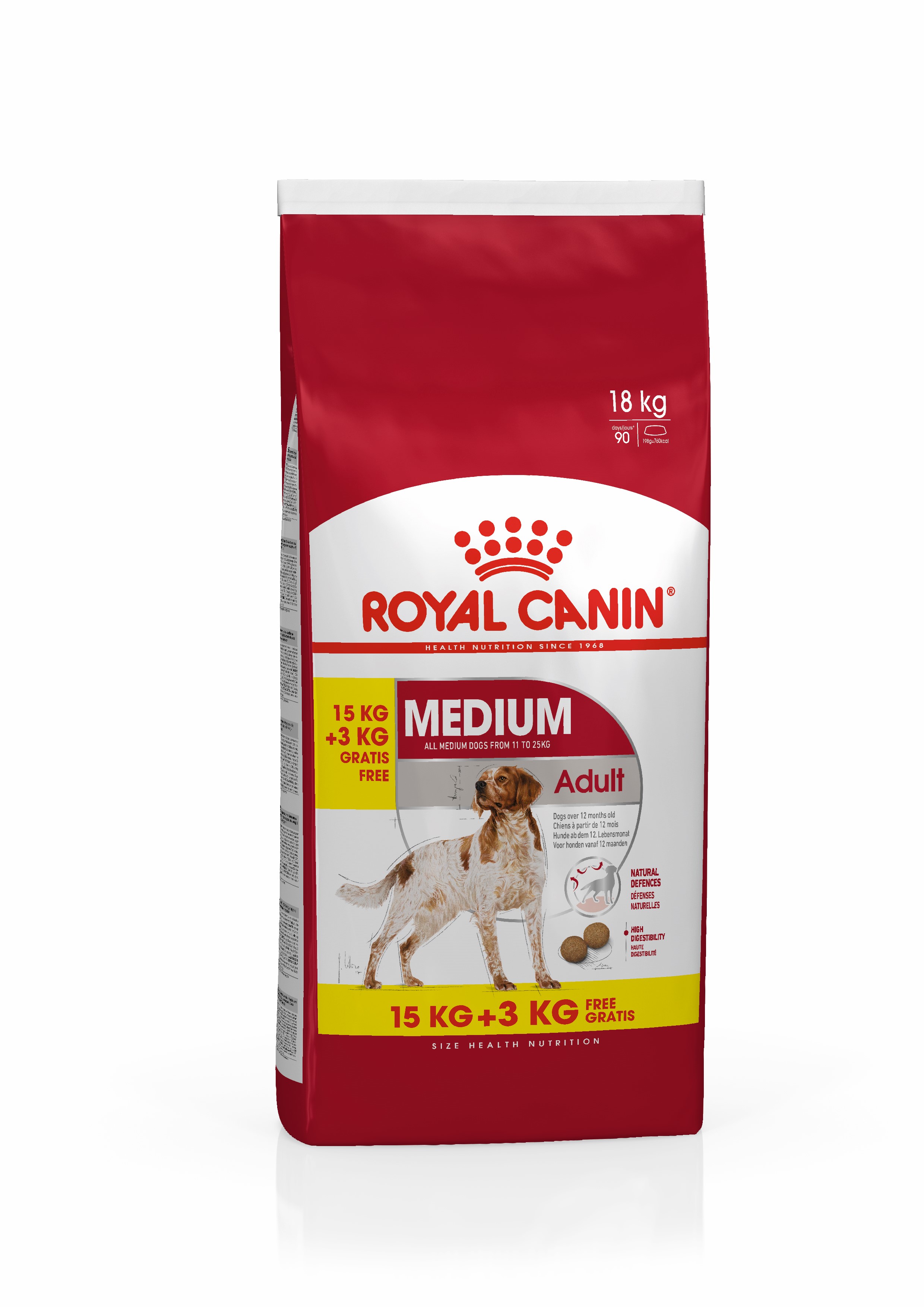 Hondenbrokken adult medium breed 15kg +3kg | 34469