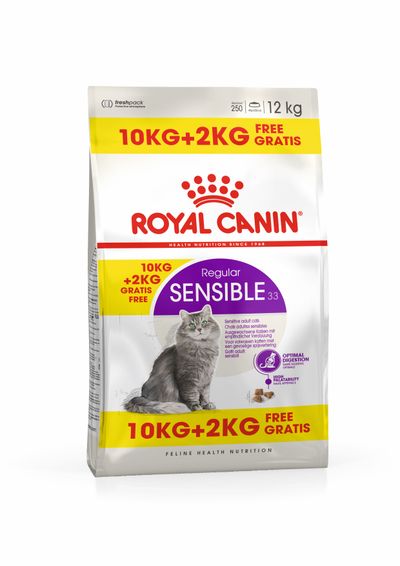 Kattenvoer regular sensible 10kg +2kg