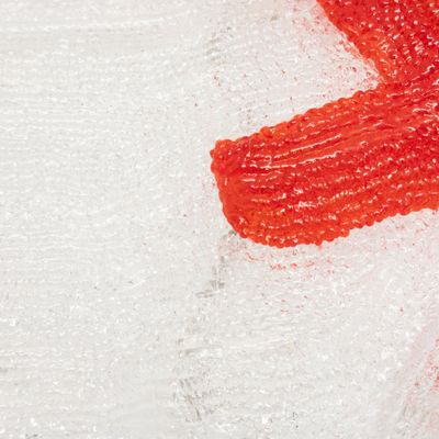 Acryl hond met kerstmuts 60 led h37cm