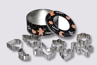 Koekdoos met 8 uitsteekvormpjes 