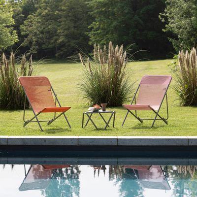 Transat pliant multi-positions orange clementine