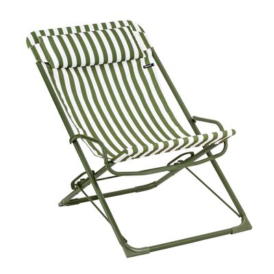 Transat de jardin oscillant à rayures vert moss