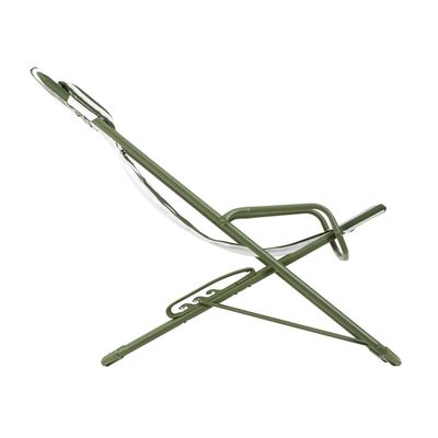 Transat de jardin oscillant à rayures vert moss