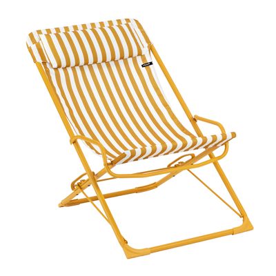 Transat de jardin oscillant à rayures jaune miel