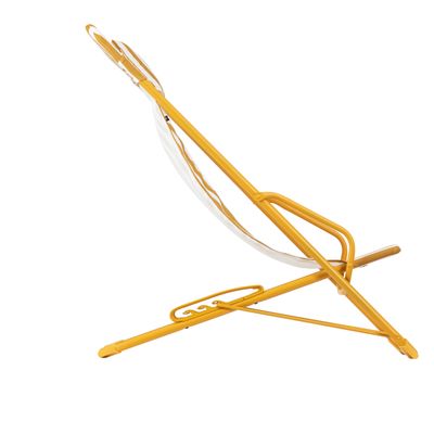 Transat de jardin oscillant à rayures jaune miel