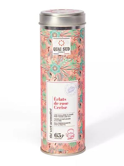 Thé vert Éclats de rose cerise