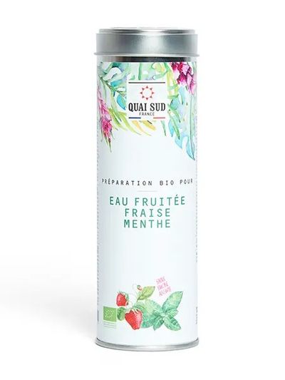 Préparation bio pour eau fruitée fraise-menthe
