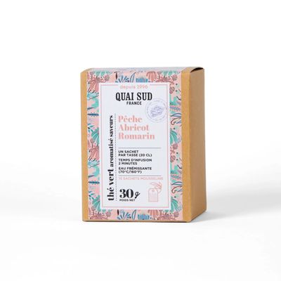 Groene thee perzik abrikoos rozemarijn 15 theezakjes