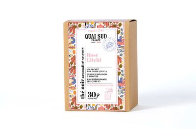 Zwarte thee rozen-lychee 15 theezakjes