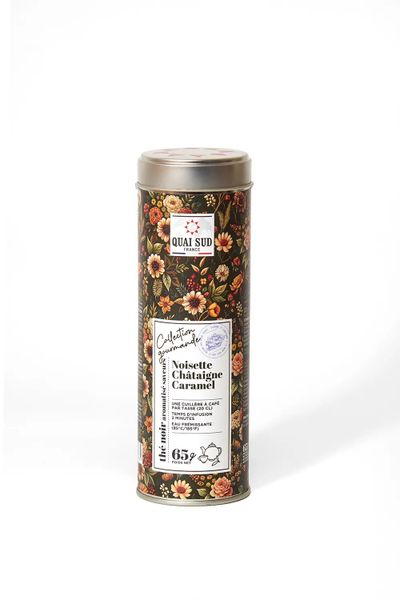 Zwarte thee hazelnoot kastanje karamel