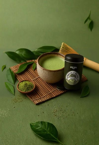 Chocolat blanc en poudre au matcha
