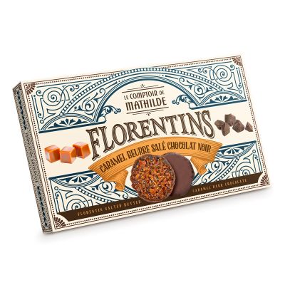 Donkere chocolade en karamel florentijn