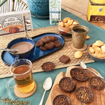 Donkere chocolade en karamel florentijn