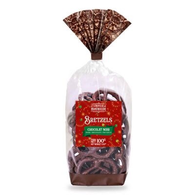 Pretzels omhuld met pure chocolade