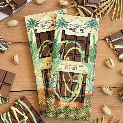 Tablet dubai style melk chocolade pistache