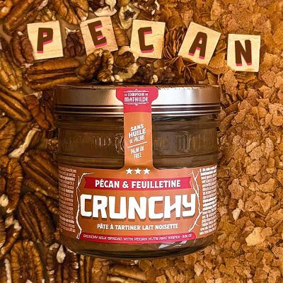 Hazelnootpasta pecannoten en feuilletine