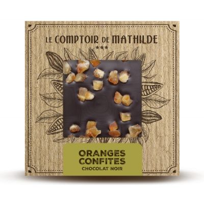 Oranges confites - tablette chocolat noir