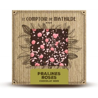 Pralines roses de lyon - tablette chocolat noir 