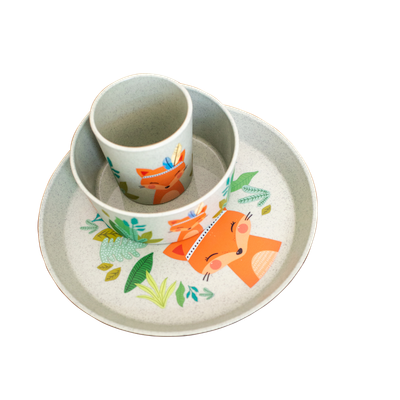 Set van 3: bord, kom en beker