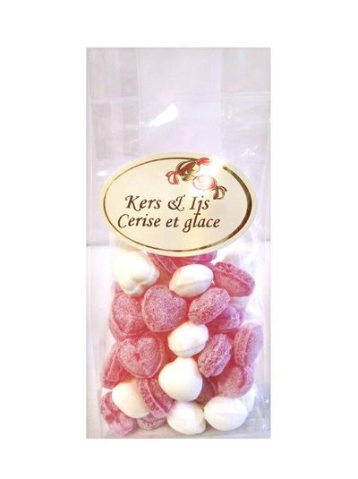 Bonbons rouges et blancs en forme de cœur